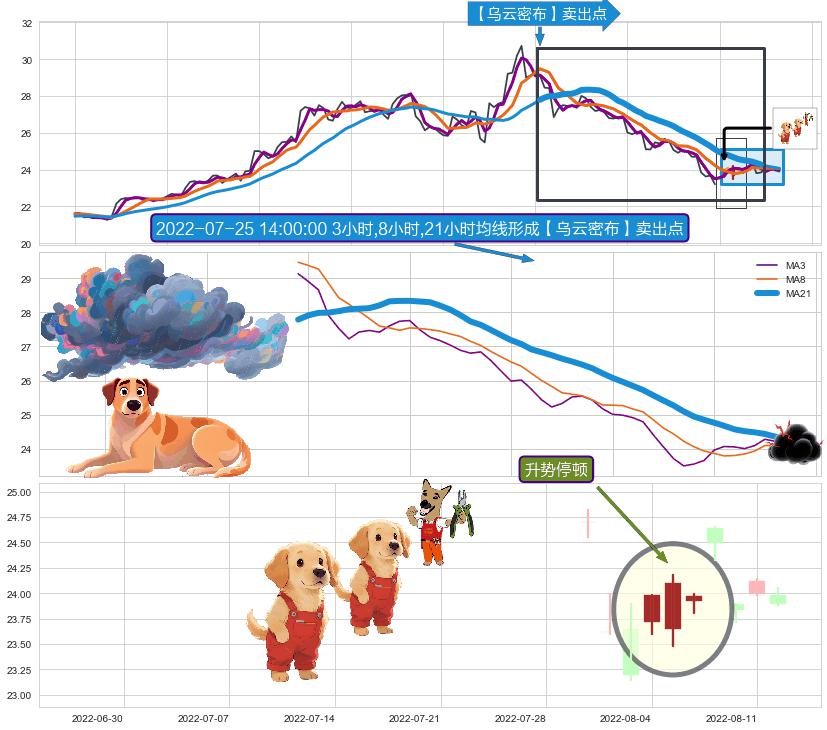 升势停顿+双飞乌鸦(树上二鸦) ➕ 【乌云密布】卖出点