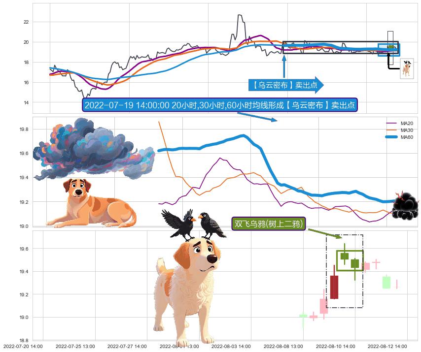 双飞乌鸦(树上二鸦)+顶部尽头线（下山虎） ➕ 【乌云密布】卖出点