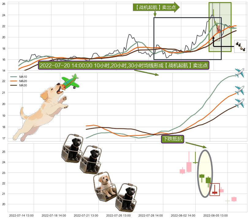 下跌抵抗+下跌Pinbar组合信号+双飞乌鸦(树上二鸦)+看跌(高位倒锤头)流星线+下跌两颗星 ｜ 下跌三颗星+倾盆大雨 ➕ 【战机起航】卖出点