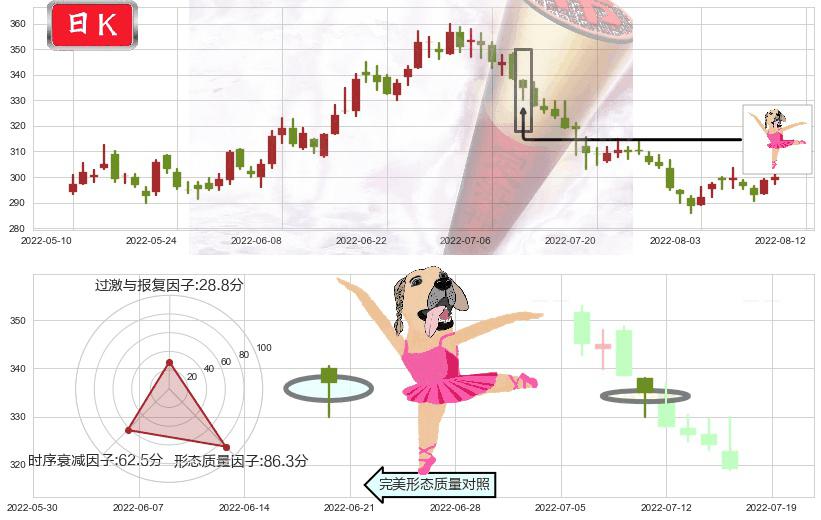 片仔癀(sh600436)单针探底(定海神针)K线图-阿布量化