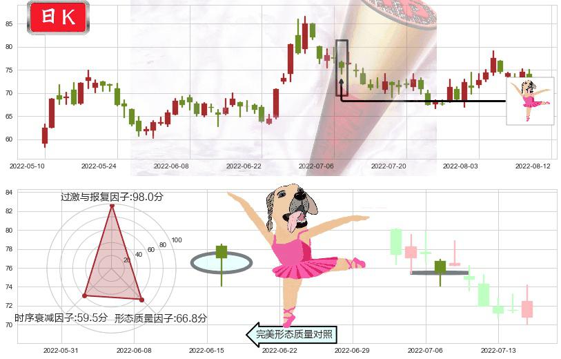 闻泰科技(sh600745)单针探底(定海神针)K线图-阿布量化