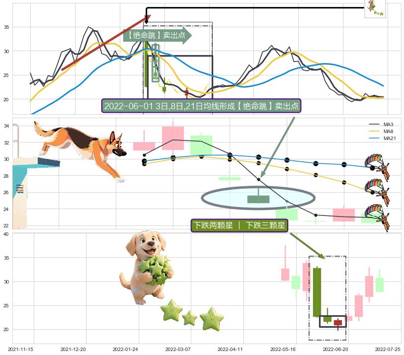 下跌两颗星 ｜ 下跌三颗星+倾盆大雨 ➕ 【绝命跳】卖出点