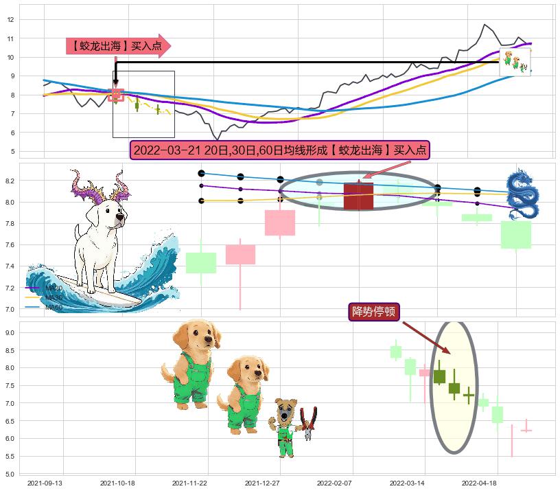 降势停顿+双针探底 ➕ 【蛟龙出海】买入点