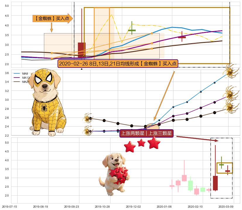 上涨两颗星 | 上涨三颗星 ➕ 【金蜘蛛】买入点